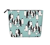 Luckily&Day Bolsa de cosméticos con estampado de pingüinos lindos para mujer, bolsa de maquillaje de moda, bolsa de viaje con gran almacenamiento, regalos para mujeres, color negro, talla única,