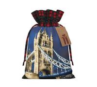 Luckily&Day Bolsa de lona reutilizable con diseño de Tower Bridge in London, con cordón, para fiestas, cumpleaños, 1 unidad