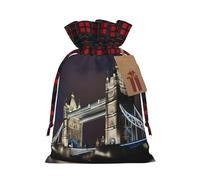 Luckily&Day Bolsa de lona reutilizable con diseño de Tower Bridge in London, con cordón, para fiestas, cumpleaños, 1 unidad