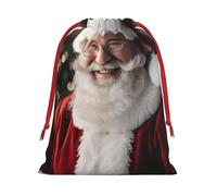 Luckily&Day Bolsa de regalo de Papá Noel con estampado de Navidad, multiusos, con cordón, terciopelo súper suave, bolsa de regalo personalizada para almacenamiento, tamaño mediano, 1 paquete