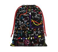 Luckily&Day Bolsa de regalo de terciopelo suave con estampado de fórmula matemática, con cordón, para mujer, Navidad, 1 paquete