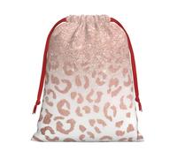 Luckily&Day Bolsa de regalo de terciopelo suave con estampado de purpurina de oro rosa para mujer, 1 paquete