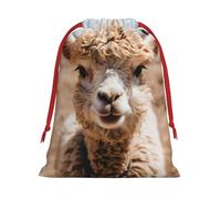 Luckily&Day Bolsa de regalo multiusos con cordón y estampado de llama, terciopelo súper suave, bolsa de regalo personalizada para almacenamiento, tamaño mediano, 1 paquete