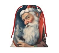 Luckily&Day Bolsa de regalo multiusos con cordón y estampado de Papá Noel, terciopelo súper suave, bolsa de regalo personalizada para almacenamiento, 1 paquete
