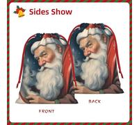Luckily&Day Bolsa de regalo multiusos con cordón y estampado de Papá Noel, terciopelo súper suave, bolsa de regalo personalizada para almacenamiento, 1 paquete