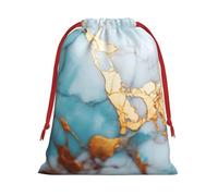 Luckily&Day Bolsa de regalo multiusos con estampado de mármol verde azulado y dorado, bolsa de regalo personalizada de terciopelo súper suave para almacenamiento, grande, 1 paquete