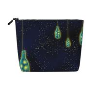 Luckily&Day Bottles in the night sky - Bolsa de cosméticos para mujer, bolsa de maquillaje de moda, bolsa de viaje con gran almacenamiento, regalos para mujeres, color negro, talla única, Negro, One