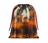 Luckily&Day Cool Music - Bolsa de regalo multiusos con cordón y estampado de ondas sonoras, terciopelo súper suave, bolsa de regalo personalizada para almacenamiento, tamaño mediano, 1 paquete