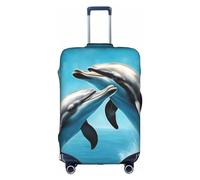 Luckily&Day Dolphins in Love - Funda protectora elástica para equipaje de viaje (para 18 a 32 pulgadas), Blanco, Large