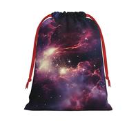 Luckily&Day Galaxy Space Print - Bolsa de regalo multiusos con cordón, terciopelo súper suave, bolsa de regalo personalizada para almacenamiento, tamaño mediano, 1 paquete