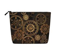 Luckily&Day Gears Clock - Bolsa de cosméticos con estampado de siglo de bronce para mujer, bolsa de maquillaje de moda con gran almacenamiento, regalos para mujeres, color negro, talla única, Negro,