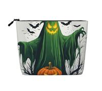 Luckily&Day Green Ghost - Bolsa de cosméticos con estampado de Halloween para mujer, bolsa de maquillaje de moda con gran almacenamiento, regalos para mujeres, color negro, talla única, Negro, One