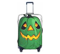 Luckily&Day Green Ghost - Funda protectora elástica para equipaje de viaje, diseño de calabaza de Halloween (para 18 a 32 pulgadas), Blanco, Small