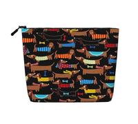 Luckily&Day I Love My Dog Dachshunds - Bolsa de cosméticos para mujer, bolsa de maquillaje de moda con gran almacenamiento, regalos para mujeres, color negro, talla única, Negro, One Size