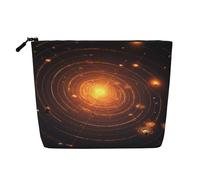 Luckily&Day The Solar System - Bolsa de cosméticos para mujer, bolsa de maquillaje de moda, bolsa de viaje con gran almacenamiento, regalos para mujeres, color negro, talla única, Negro, One Size