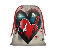 Luckily&Day Treble Love and Music Print - Bolsa de regalo multiusos con cordón, terciopelo súper suave, bolsa de regalo personalizada para almacenamiento, 1 paquete