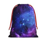 Luckily&Day Universe Galaxy Star Space Print - Bolsa de regalo personalizada con cordón, terciopelo suave, bolsa de regalo para mujer, Navidad, 1 paquete