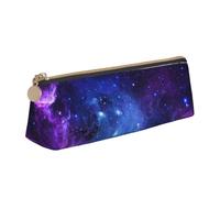 Luckily&Day Universe Galaxy Star Space Print - Bolsa triangular personalizada de cuero para cosméticos, bolsa compacta con cremallera, color blanco, talla única, elegante, Blanco, One Size, Elegante