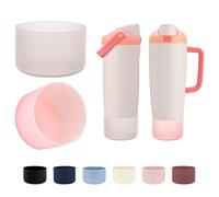 LUCKINEE 2 protectores de silicona para botas Stanley Quencher Adventure de 40 onzas y Stanley IceFlow de 20 onzas, 30 onzas, botella de agua de 12 a 24 onzas y más marcas con parte inferior de 2.8 a