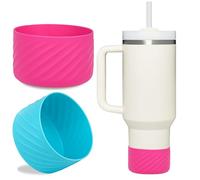 LUCKINEE 2 protectores de silicona para la parte inferior del maletero para vaso Stanley de 20 a 40 onzas, y compatible con botellas de agua Hydro Flask de 12 a 24 onzas y más botellas con parte
