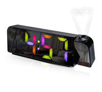 Luckits Despertador de proyección para Dormitorio Despertador Proyector Techo LED Despertador Inteligente con Temperatura, Snooze, Brillo Ajustable, 12/24H, Reloj Proyector Techo para Oficina (RGB)