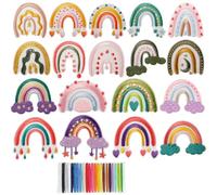 LUCKIUP 18 Pcs Parches para Ropa, Parches Ropa Termoadhesivos Arcoiris, Hilo de Coser de Colores, para Ropa, Mochilas, Chaquetas, Sombreros, Reparación y DIY Decoración