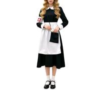 LUCKME Disfraz Halloween Mujer Adulta, Traje de Enfermera Vintage Años 50
