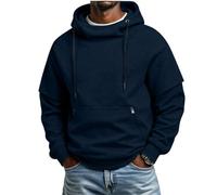 LUCKME Sudadera con Capucha Hombre,Cuello Alto Sudaderas Hombres Deportivas