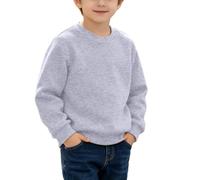 LUCKME Sudadera Termica Niño Niña,Cuello Redondo Sudaderas Sin Capucha con Forro Polar de Manga Larga Color Sólido Básico Fleece Sweatshirt Clásico Pullover Jersey Casual Otoño e Invierno 1.5-13 años