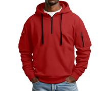 LUCKME Sudaderas Hombres con Capucha, Sudadera Deporte con Media Cremallera
