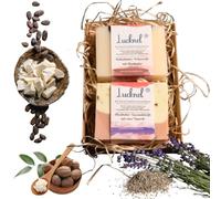 Lucknel Jabones naturales hechos a mano (2 unidades, para pieles grasas, lavanda y arcilla rosa + coco y manteca de cacao)
