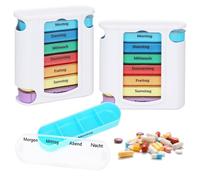 LUCKNIGHT Pastillero Semanal 4 Tomas, Pastillero Diario Grande 7 Dias, Caixa Medicamentos Semanal, Organizador de Medicamentos, Ideal para Llevar Fármacos, Suplementos Alimenticios y Vitaminas