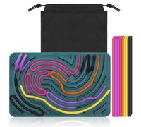 LUCKNIGHT Tablero de Actividad Sensorial de Silicona, Juguetes Autismo, Tablero Sensorial de Diseño de Doble, con 20 Cuerdas Sensoriales, para el Trastorno por Déficit de Atención con Hiperactividad