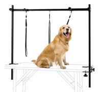 LUCKUP Brazo de aseo para perros con abrazaderas, en forma de H, brazo de mesa de aseo para perros con 3 lazos de soga, brazo de aseo para mascotas grandes/medianas/pequeñas, 81 cm de altura ajustable