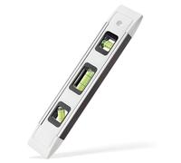 LUCKUT Nivel de torpedo reforzado de aluminio magnético de 9 pulgadas, 9 pulgadas (blanco)