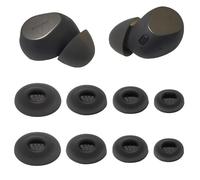 Luckvan Almohadillas de repuesto para auriculares Jabra Elite 10 de silicona, 4 pares, color negro