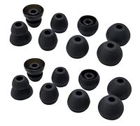 Luckvan Almohadillas de silicona para Beats Flex, almohadillas de repuesto Beats X, 8 pares L/M/S de goma de doble brida urBeats3 Beats Flex, color negro