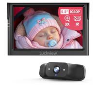 LUCKVIEW Espejo de Coche de bebé de 5 Pulgadas, 1080P, cámara de Coche de bebé, visión Nocturna infrarroja, Zoom 3X más Cerca, precisión de Colores y ángulos de visión completos, Monitor de Seguridad