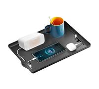 Luckwaii Mesita de Noche Estante para Litera, Bandeja Mesa Auxiliar con Gestión de Cables para Cama, Ajustable y Multifunción Estante de Noche para Cama para Almacenamiento de Teléfono Libros (Negro)
