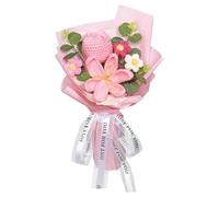 Luckwaii Ramo de tulipanes artificiales de ganchillo, regalos para mujeres, decoraciones de flores preservadas para siempre, hechas a mano, tulipán rosa falso para el día de la madre, boda