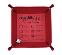 Luckxing Bandeja de Dados para Juegos de Mesa,Bandeja de Dados con Dados,Bandeja rodante de Dados para Juegos de Mesa Plegable - Reuniones Familiares navideñas, Juego de Intercambio novedoso, Soporte