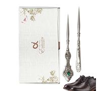 Luckxing Kit de punzón de costura, herramienta de punzón de cuero | 2 punzones de bordado retro de acero inoxidable,Herramienta perforadora de punzón para rascar cuero, kit de herramientas de costura
