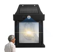 Luckxing Lámpara solar de pared para exteriores | Lámpara de tungsteno retro con detector de movimiento para exteriores, farolillo de pared LED, luz de tungsteno retro al aire libre para el jardín