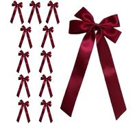 Luckxing Lazos Navideños para el Árbol,Reutilizables para Coronas De 11.5 X 18.5 Cm,Topper Navideño con 12 Lazos | Decoración para Exterior Interior Puertas Cocina Hogar Fiestas Y Regalos