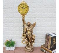 luckxuan Reloj Mesa/Reloj Sobremesa Classical Family Living Room Reloj de Silencio Escritorio Europeo Péndulo Artesanía Reloj Pareja Danza Reloj de Baile Relojes Decorativos de Mesa (Color : E)