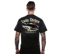 Lucky 13 Camiseta personalizada Clean Black 4XL