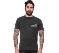 Lucky 13 Camiseta Skull Built Tee Washed Negro L