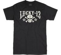 Lucky 13 Camiseta Skulls Stars Tee Solid Negro 3XL