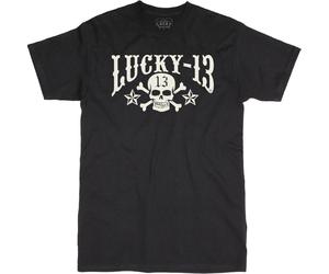 Lucky 13 Camiseta Skulls Stars Tee Solid Negro S