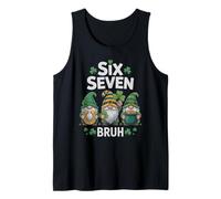 Lucky 67 St Patrick Gnomos Humor Gen Alpha Z Bruh Six Seven Camiseta sin Mangas